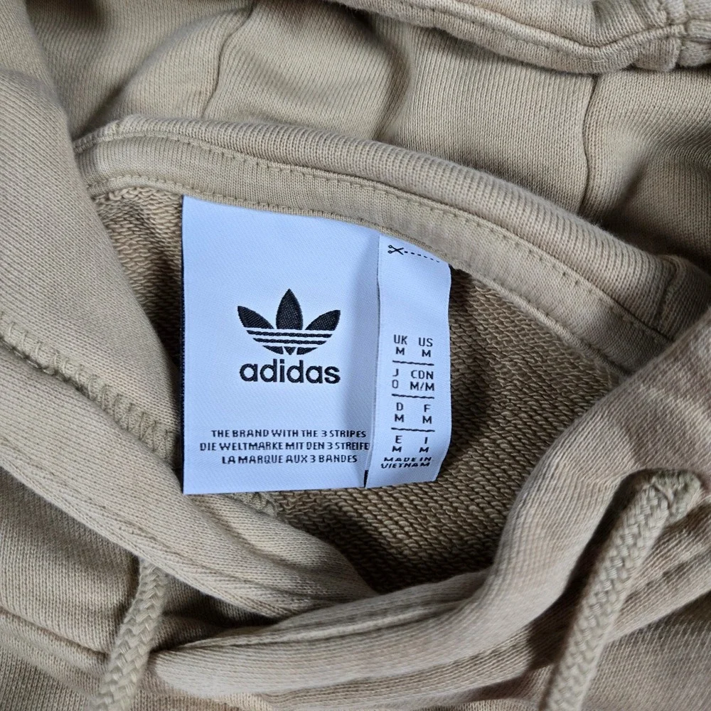 Adidas Mens Tan Originals Colorblock Trefoil Pullover Hoodie Medium